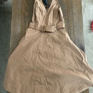 Tan Belted Women's Dress